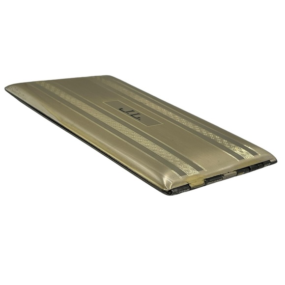 Art Deco Sterling Silver Elgin American USA Monogram Cigarette Tobacco Case 137g - Picture 4 of 9